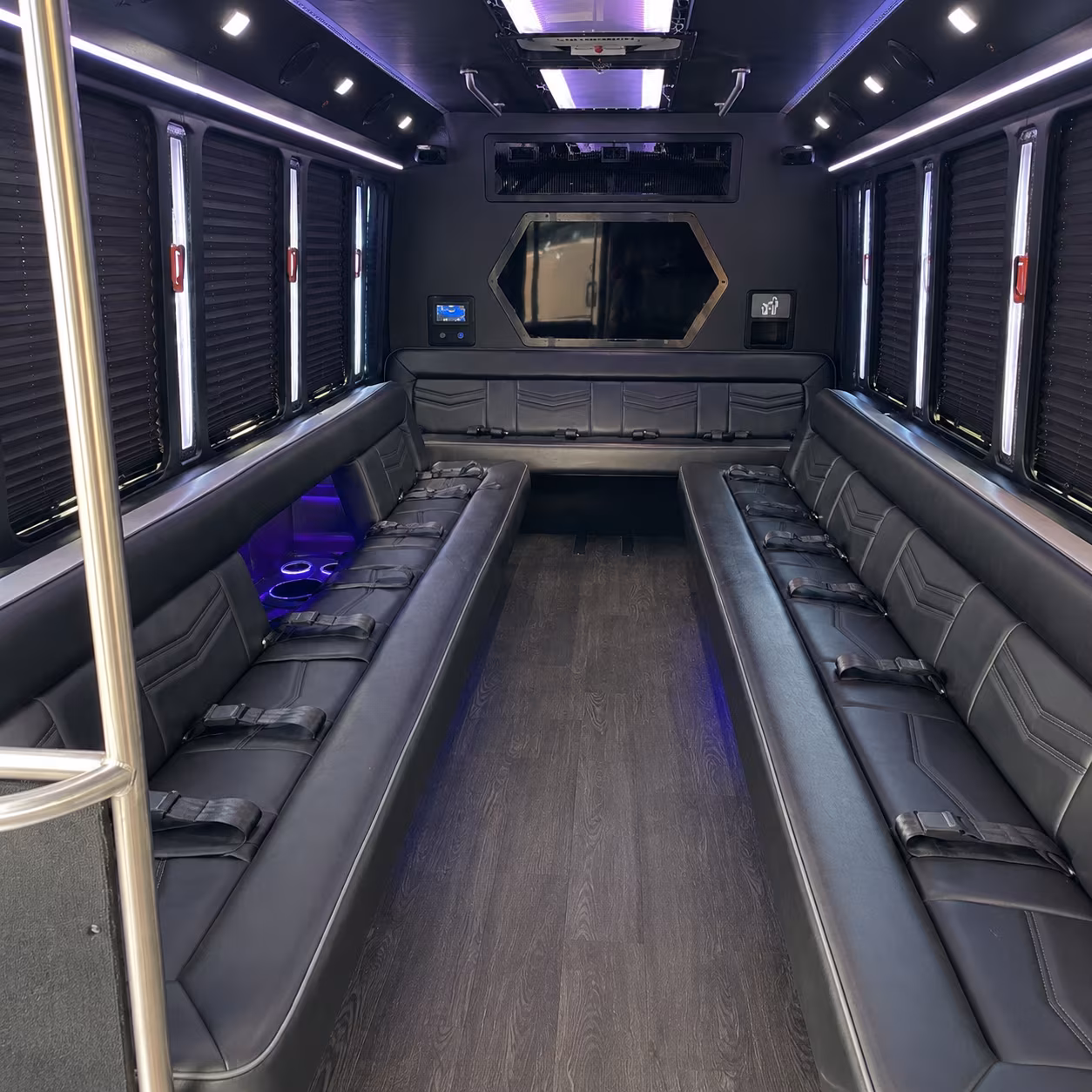 san francisco 18 passenger party bus interior