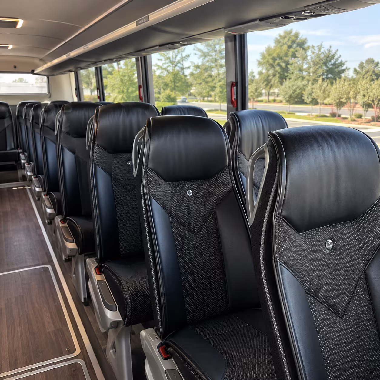 san francisco 45 passenger charter bus interior