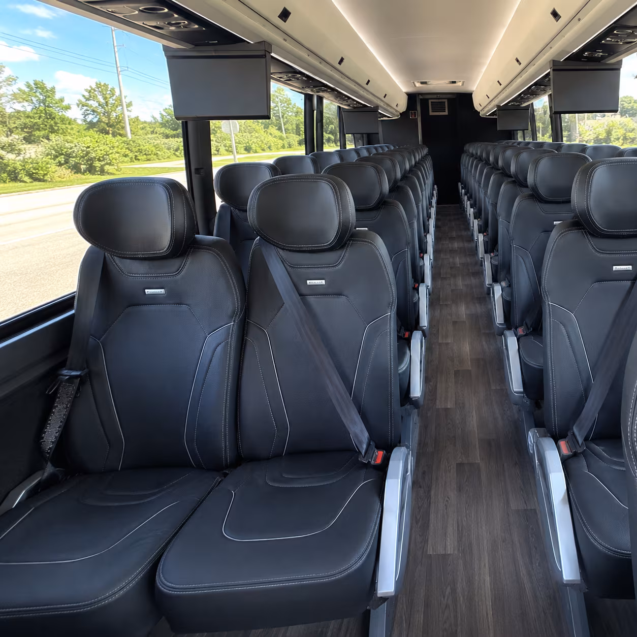 san francisco 47 passenger charter bus inside