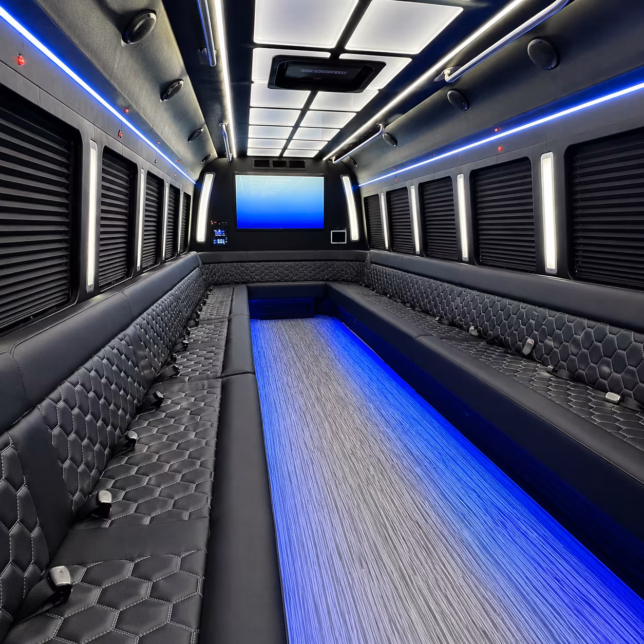 san francisco 50 passenger party bus inside